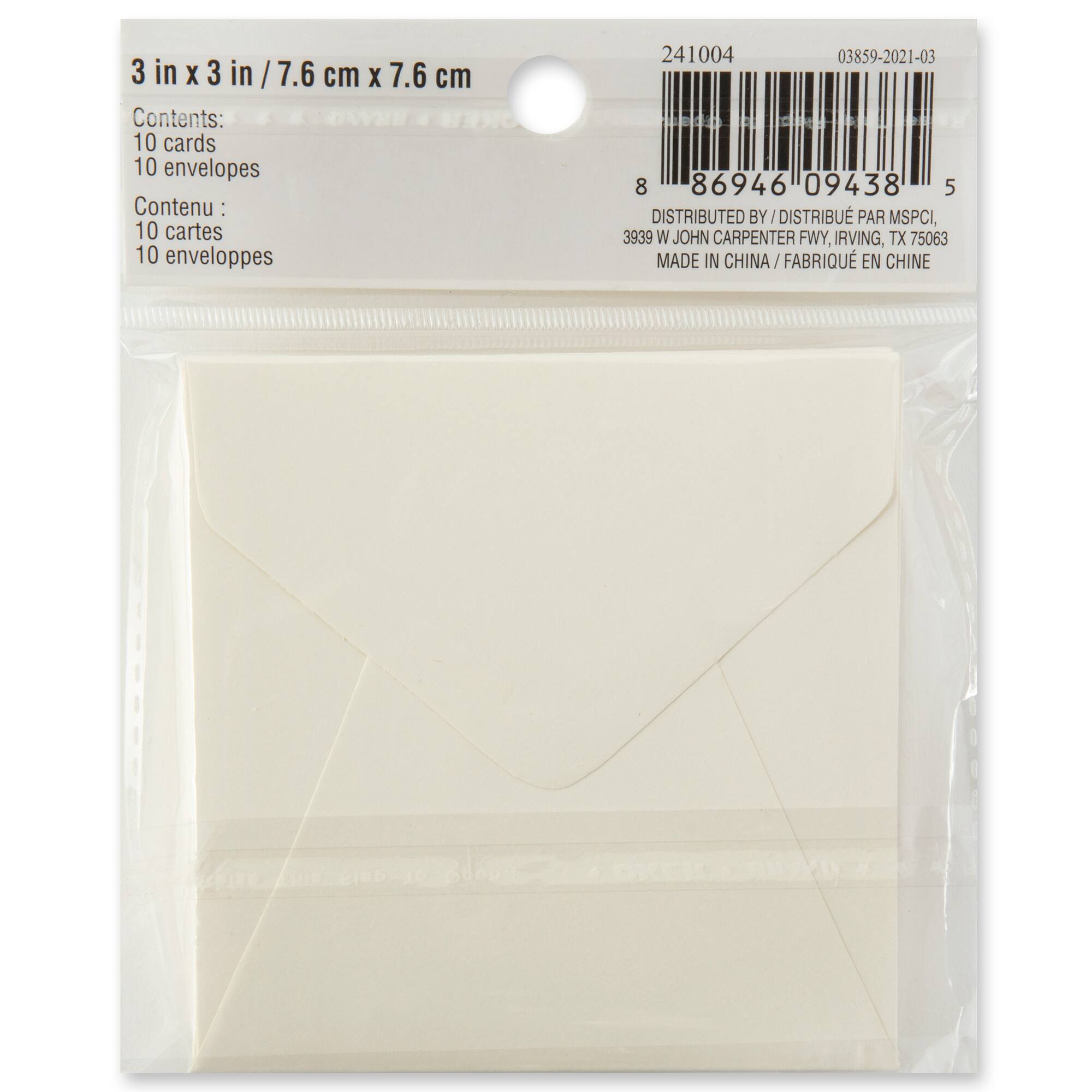 3" x 3" Card & Envelope 10 Pack by Recollections